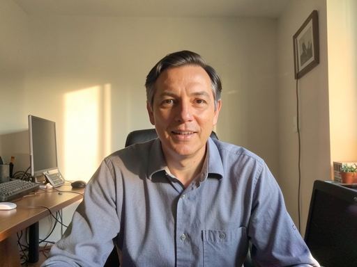 Video call participant in a home office